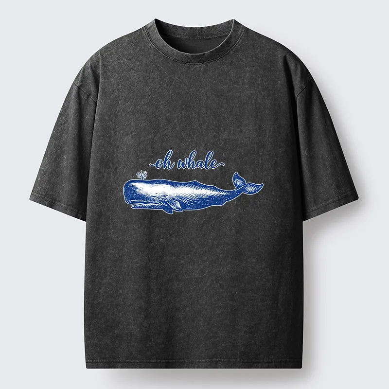 Tokyo-Tiger Oh Whale I Dont Care Washed T-Shirt