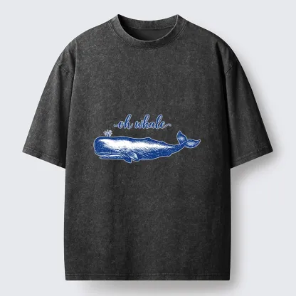 Tokyo-Tiger Oh Whale I Dont Care Washed T-Shirt