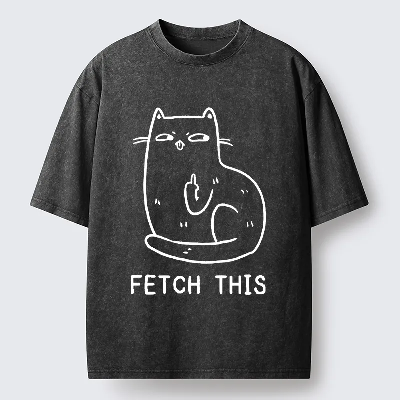 Tokyo-Tiger Cat Fetch This Washed T-Shirt
