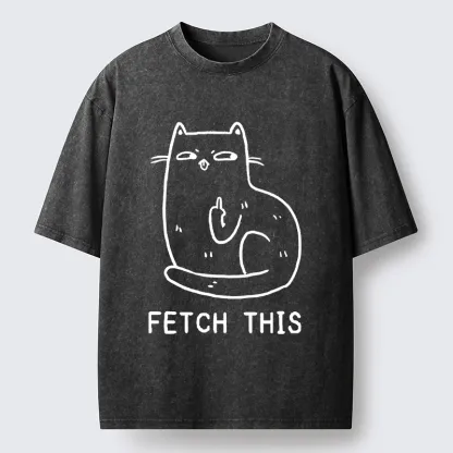 Tokyo-Tiger Cat Fetch This Washed T-Shirt