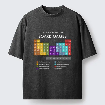 Tokyo-Tiger Periodic Table Of Elements In Board Games Washed T-Shirt