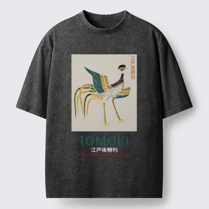Tokyo-Tiger Japanese Divine Bird Washed T-Shirt