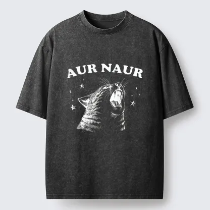 Tokyo-Tiger Aur Naur Cat Washed T-Shirt