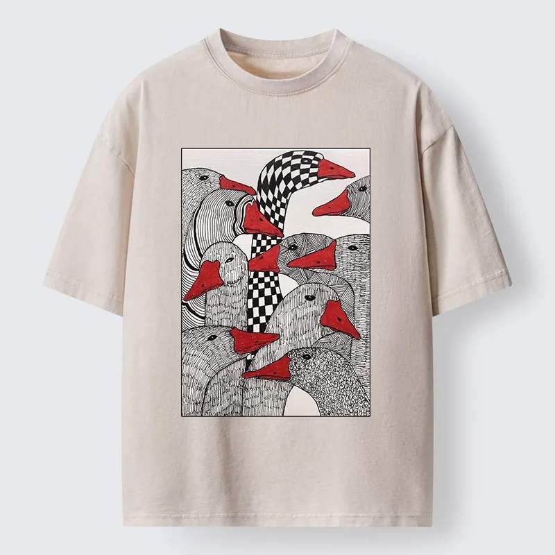 Tokyo-Tiger All Kinds Of Geese Washed T-Shirt