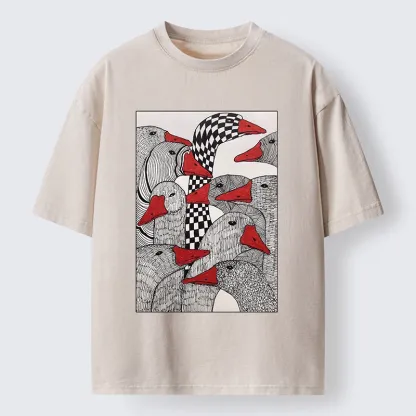 Tokyo-Tiger All Kinds Of Geese Washed T-Shirt