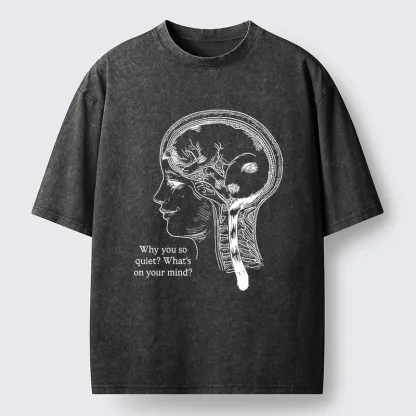 Tokyo-Tiger Brain Full Of Cats Washed T-Shirt