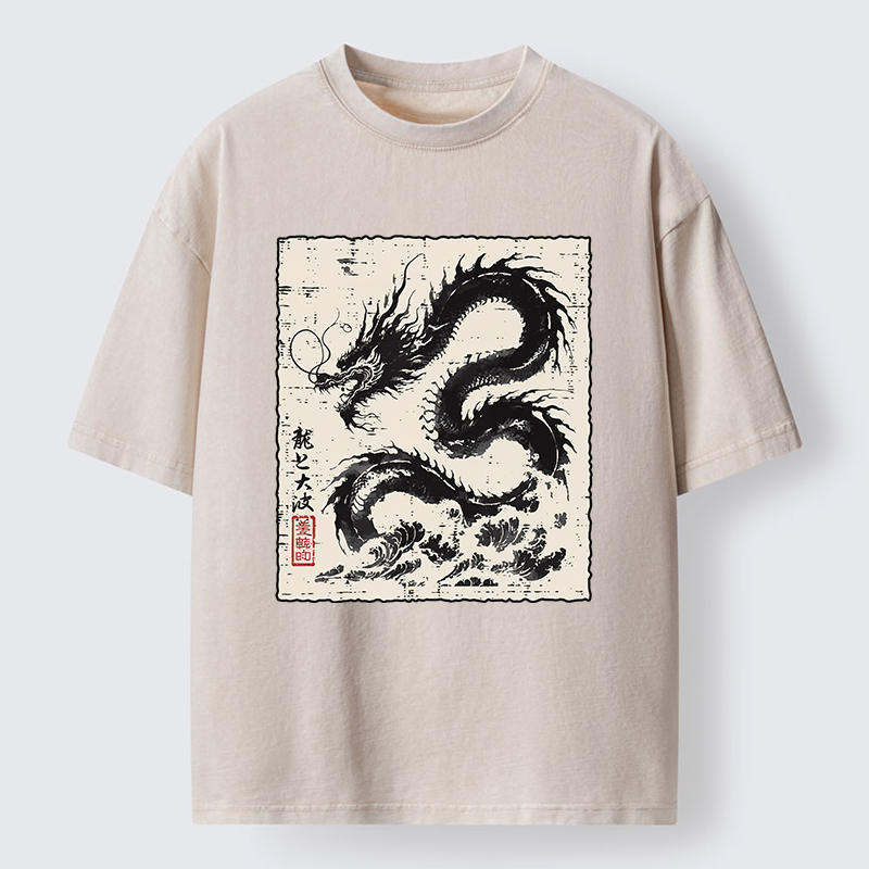 Tokyo-Tiger Black Dragon Washed T-Shirt