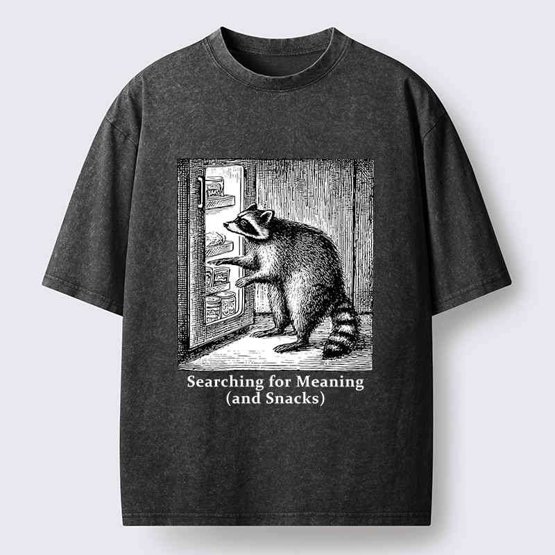 Tokyo-Tiger Raccoon Searching For Items Washed T-Shirt