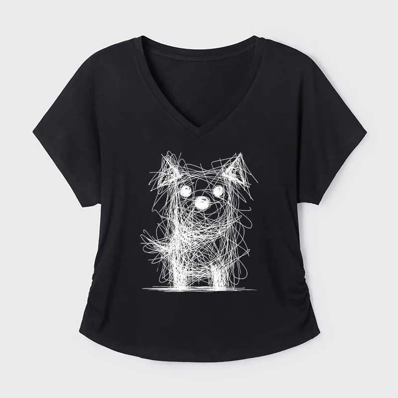 Tokyo-Tiger Scruffy Dog Chaos Art Modal Dolman Sleeve T-Shirt