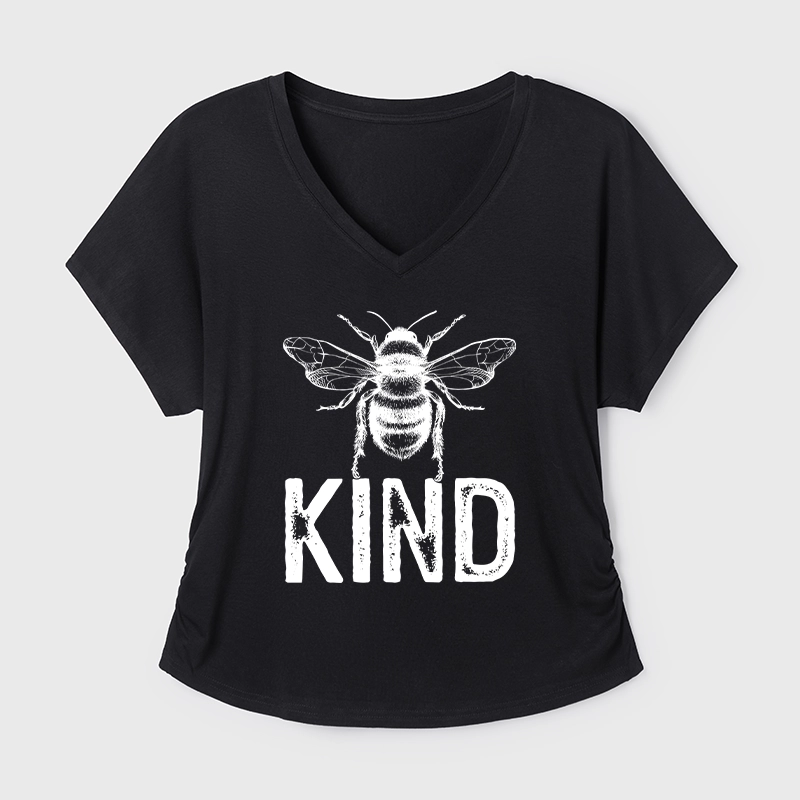 Tokyo-Tiger Minimalist Bee Kind Illustration Modal Dolman Sleeve T-Shirt