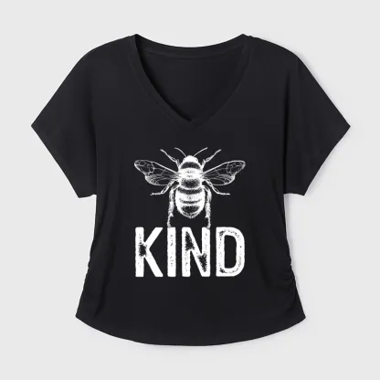 Tokyo-Tiger Minimalist Bee Kind Illustration Modal Dolman Sleeve T-Shirt