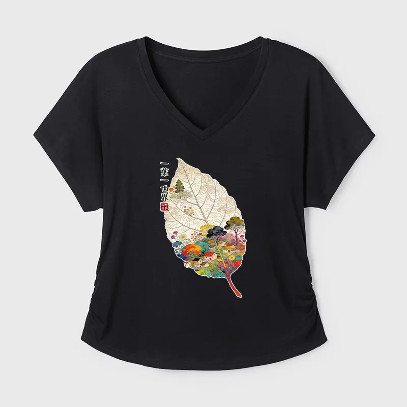 Tokyo-Tiger One Leaf Holds A Tiny Colorful World Modal Dolman Sleeve T-Shirt