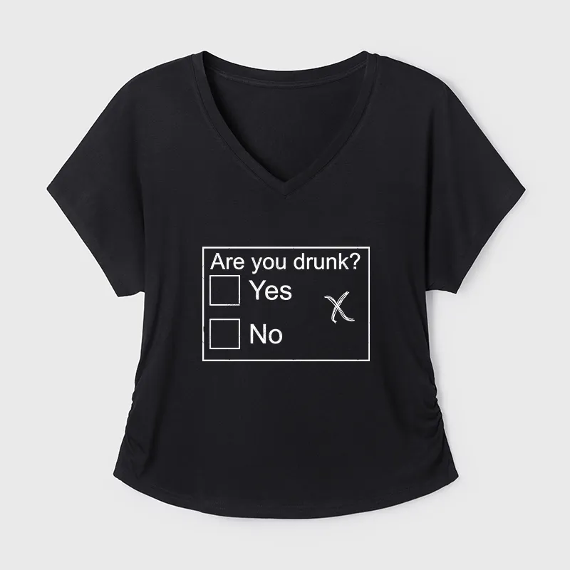 Tokyo-Tiger Confused Drunk Checkbox Graphic Modal Dolman Sleeve T-Shirt