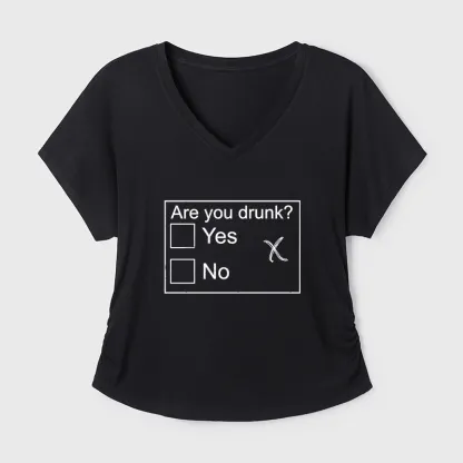 Tokyo-Tiger Confused Drunk Checkbox Graphic Modal Dolman Sleeve T-Shirt