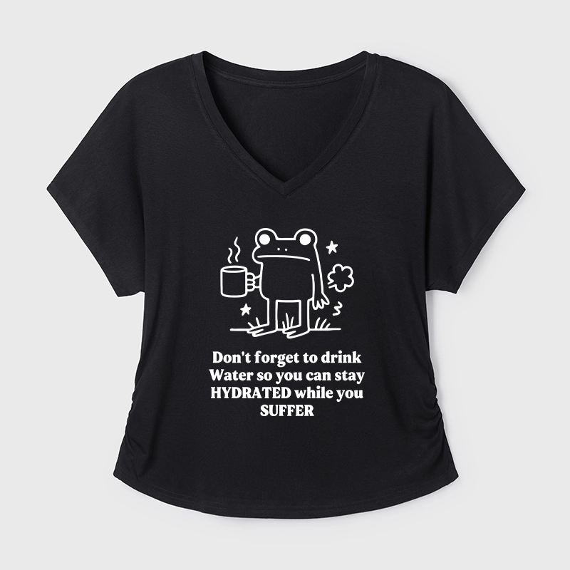 Tokyo-Tiger Frog Says Drink Water Modal Dolman Sleeve T-Shirt