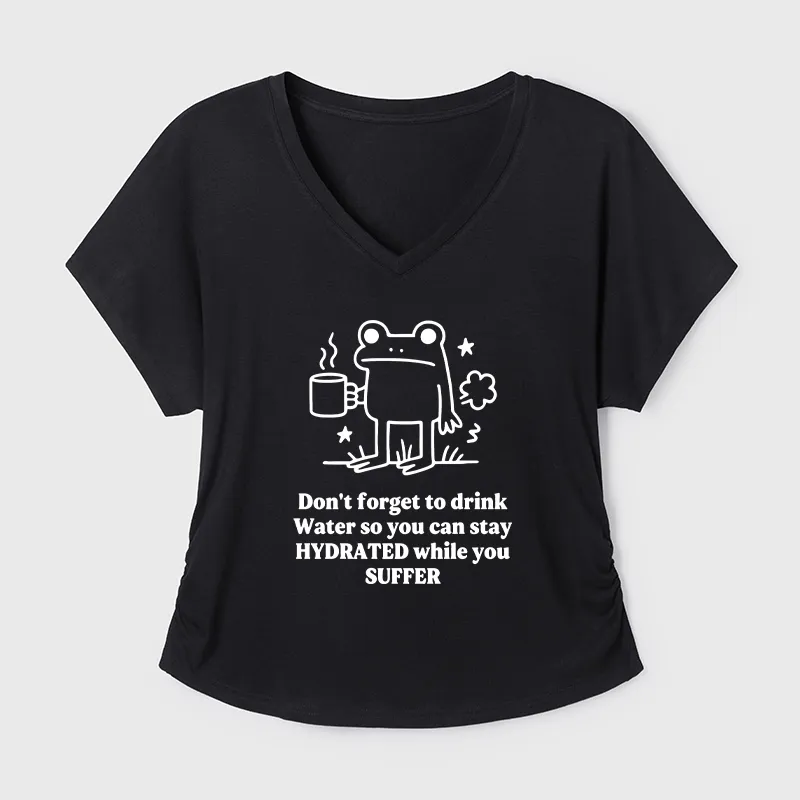 Tokyo-Tiger Frog Says Drink Water Modal Dolman Sleeve T-Shirt