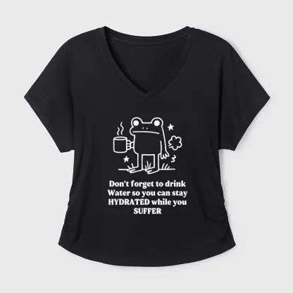 Tokyo-Tiger Frog Says Drink Water Modal Dolman Sleeve T-Shirt