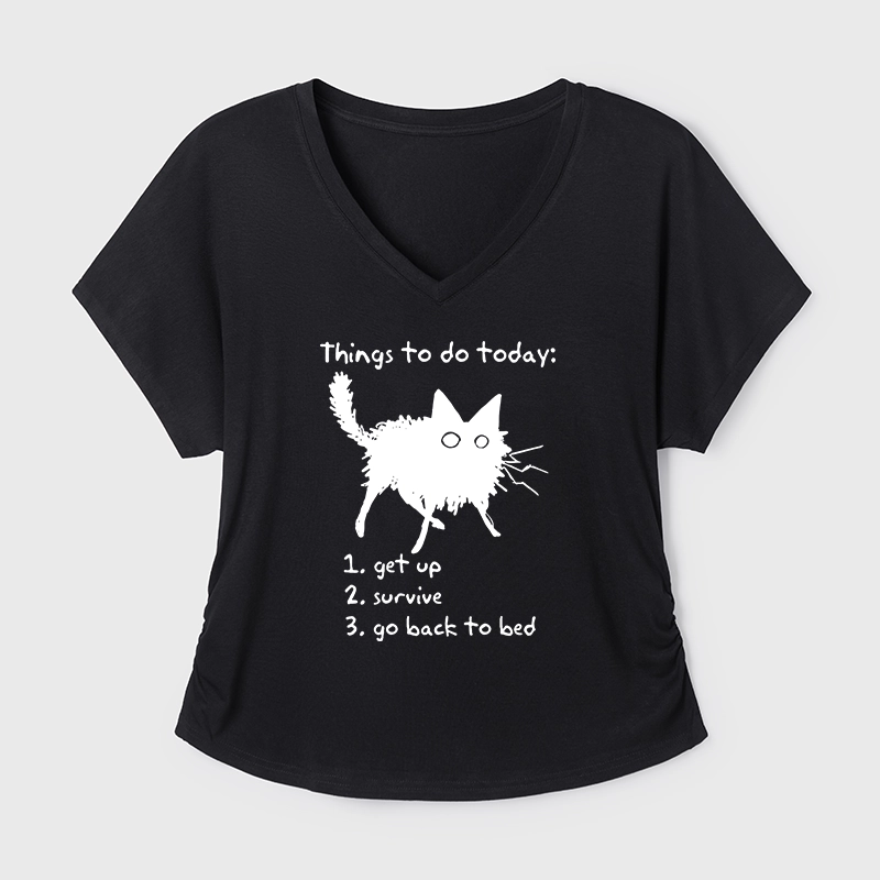 Tokyo-Tiger Lazy Cat Survive Day Funny Meme Modal Dolman Sleeve T-Shirt