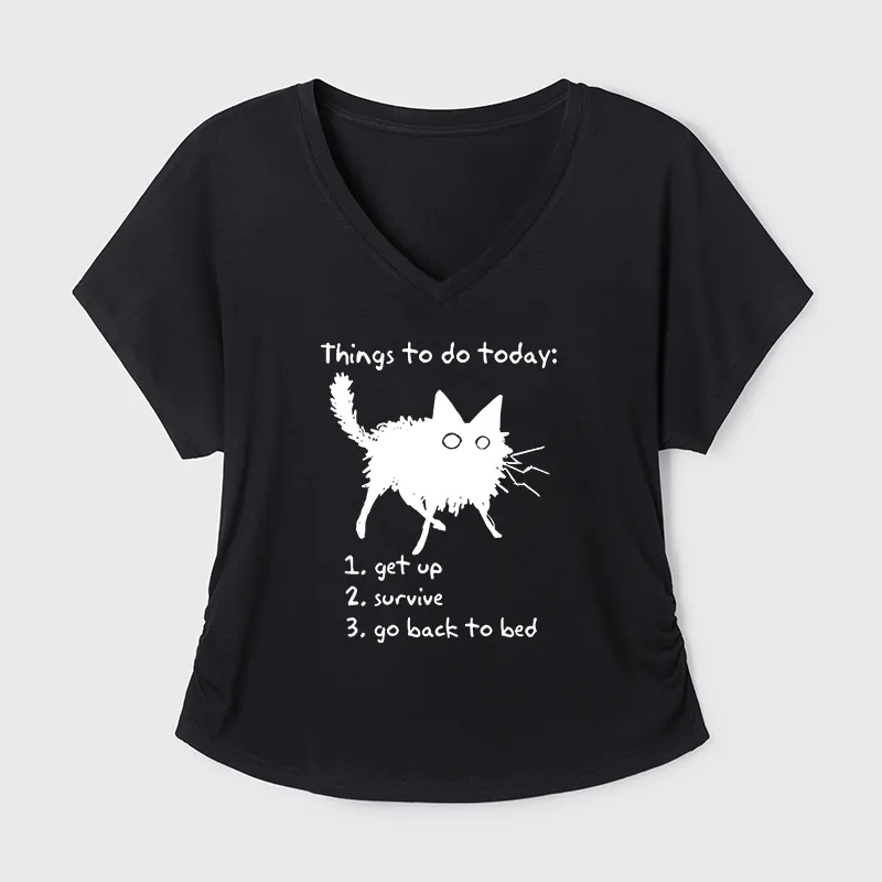 Tokyo-Tiger Lazy Cat Survive Day Funny Meme Modal Dolman Sleeve T-Shirt