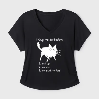 Tokyo-Tiger Lazy Cat Survive Day Funny Meme Modal Dolman Sleeve T-Shirt