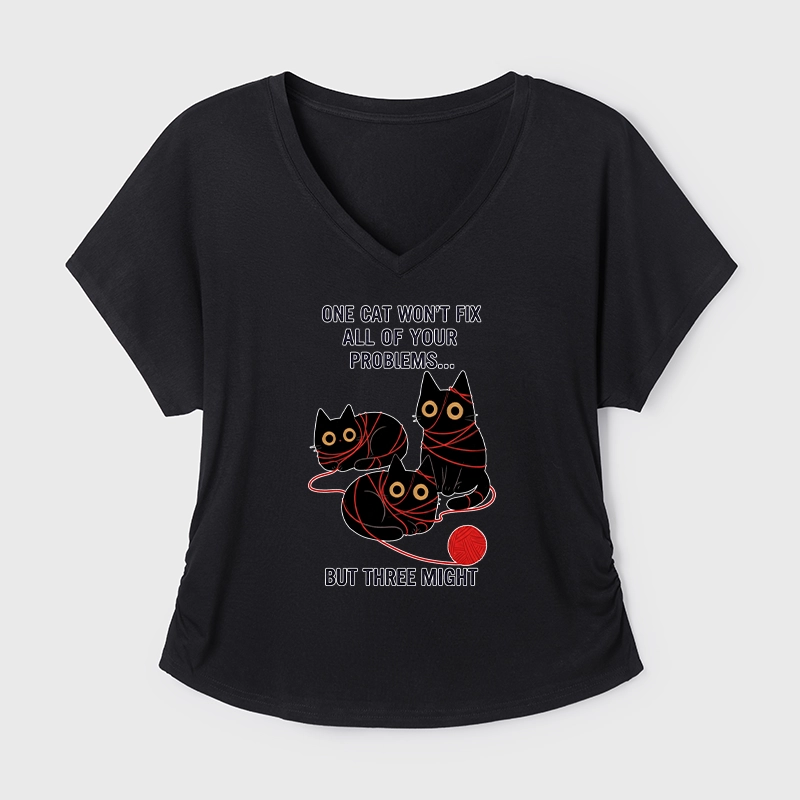 Tokyo-Tiger Three Cats Fix All Problems Modal Dolman Sleeve T-Shirt