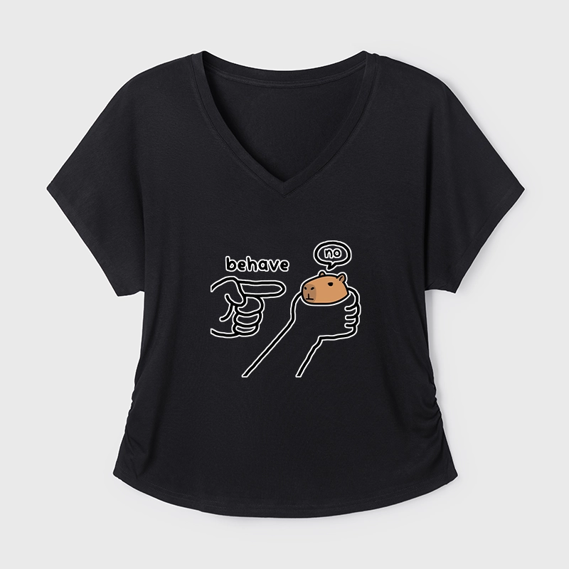 Tokyo-Tiger Dishonest Capybara Modal Dolman Sleeve T-Shirt