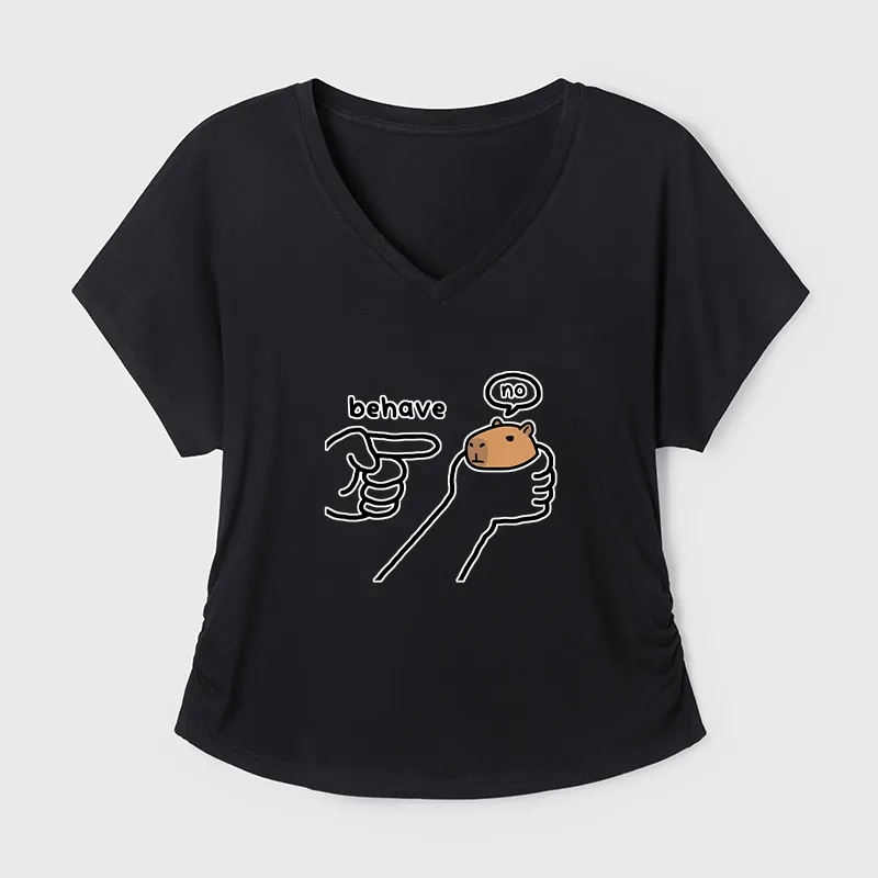 Tokyo-Tiger Dishonest Capybara Modal Dolman Sleeve T-Shirt