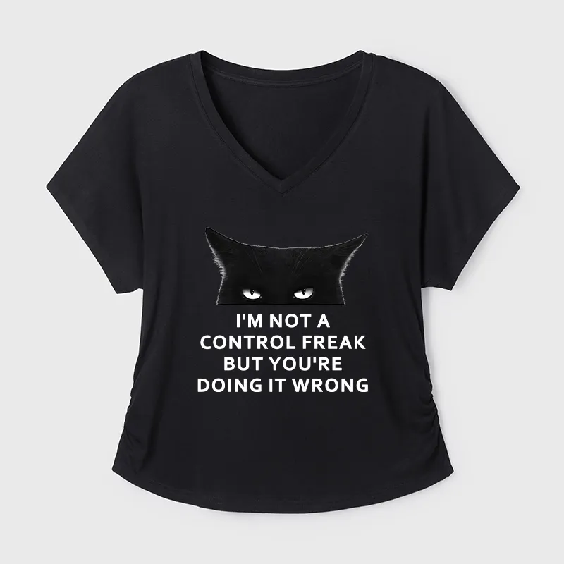 Tokyo-Tiger Control Freak Funny Modal Dolman Sleeve T-Shirt