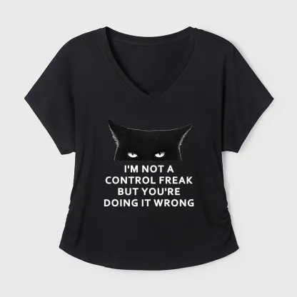 Tokyo-Tiger Control Freak Funny Modal Dolman Sleeve T-Shirt