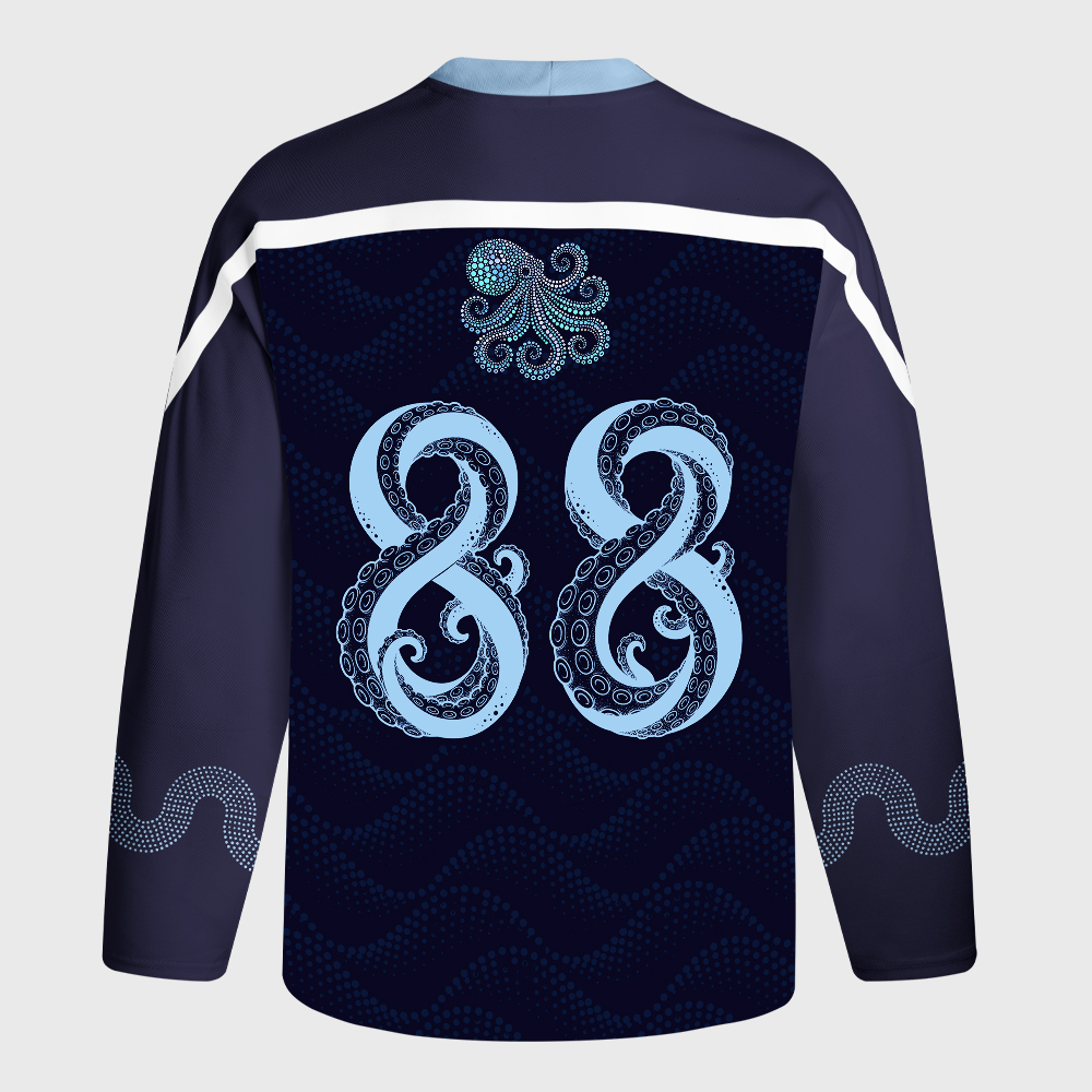 Tokyo-Tiger Tribal Octopus Long-Sleeve Hockey Jersey