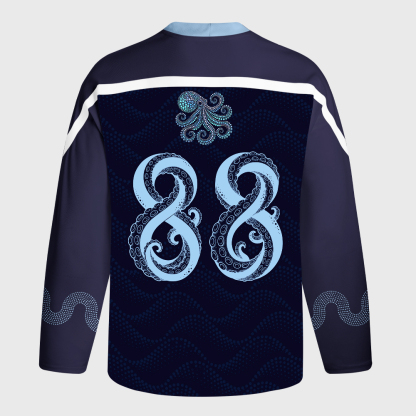 Tokyo-Tiger Tribal Octopus Long-Sleeve Hockey Jersey