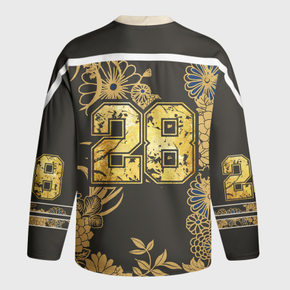 Tokyo-Tiger Samurai Black Cat Long-Sleeve Hockey Jersey