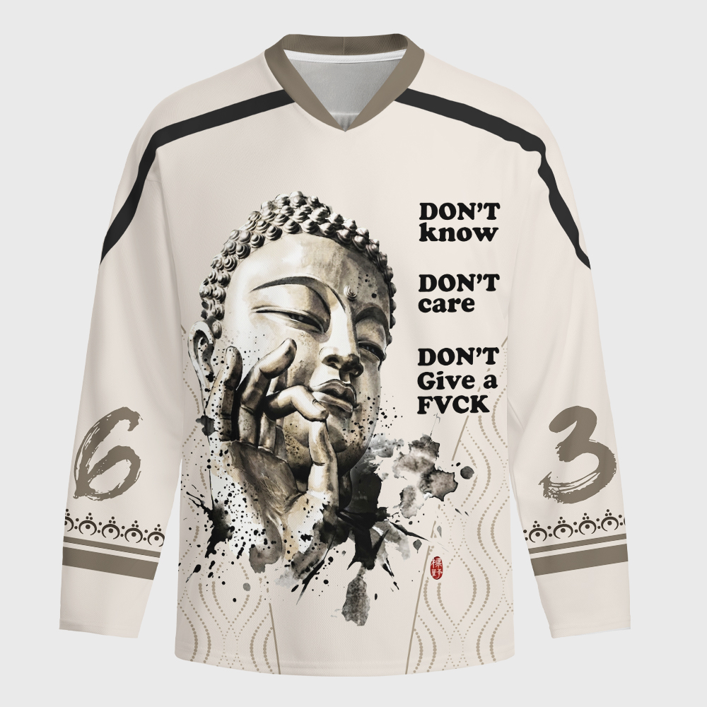 Tokyo-Tiger Funny Zen Oriental Ink Art Long-Sleeve Hockey Jersey