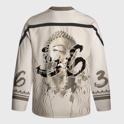 Tokyo-Tiger Funny Zen Oriental Ink Art Long-Sleeve Hockey Jersey
