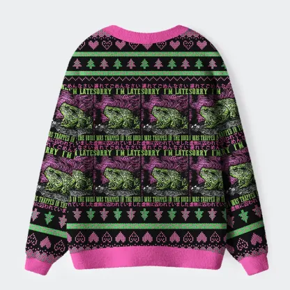 Tokyo-Tiger Frogs Trapped In The Void Ugly Cardigan Sweater
