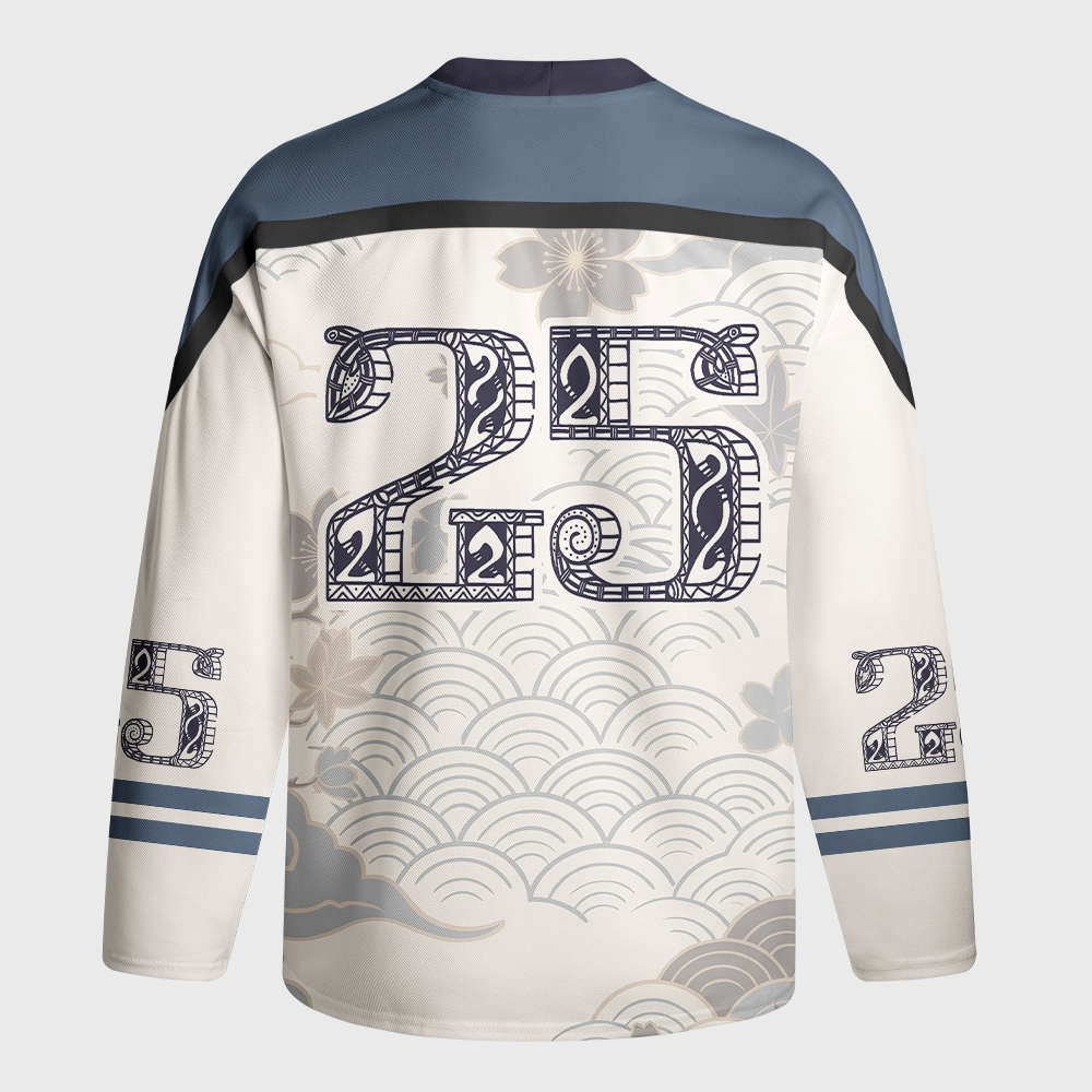 Tokyo-Tiger Japanese Bat Eating Ramen Long-Sleeve Hockey Jersey