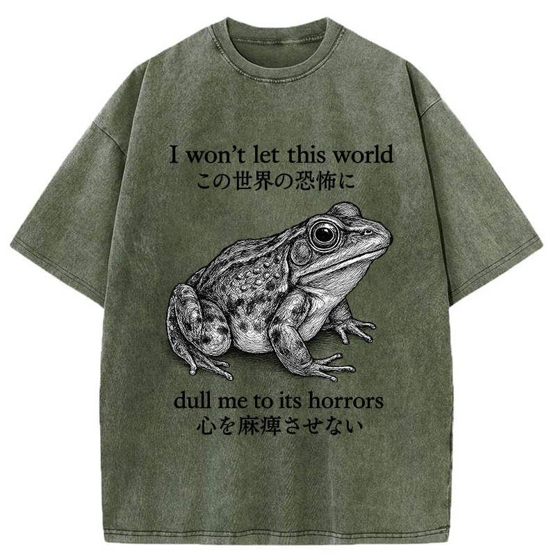 Tokyo-Tiger Funny Horrors Frog Meme  Washed T-Shirt