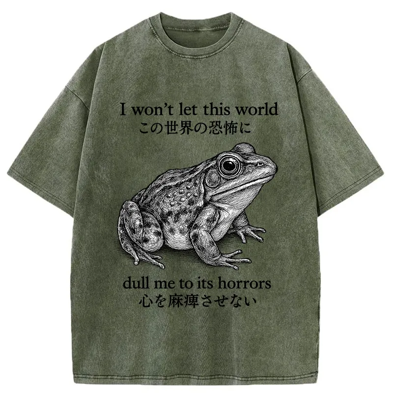 Tokyo-Tiger Funny Horrors Frog Meme  Washed T-Shirt
