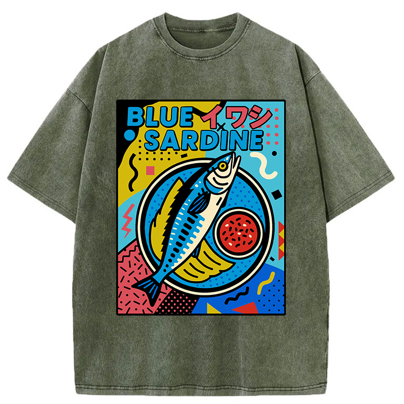Tokyo-Tiger Memphis Style Sardine Washed T-Shirt