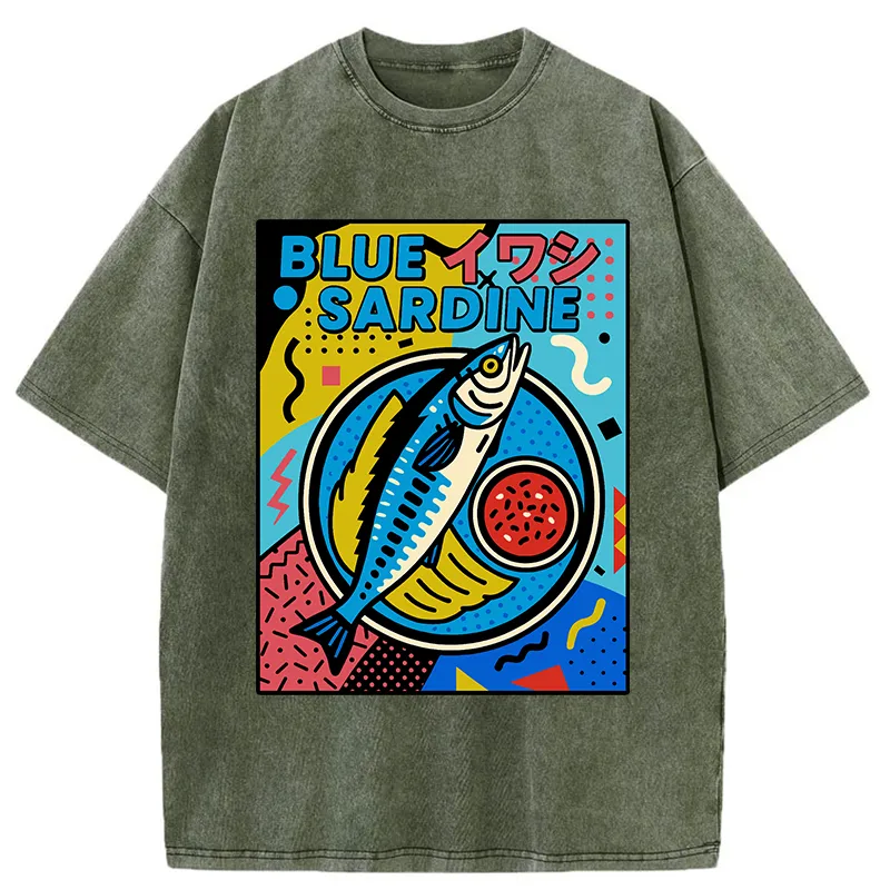 Tokyo-Tiger Memphis Style Sardine Washed T-Shirt