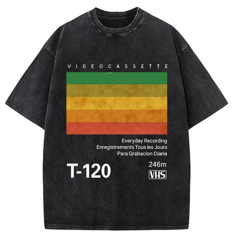 Tokyo-Tiger Retro Videocassette VHS Washed T-Shirt