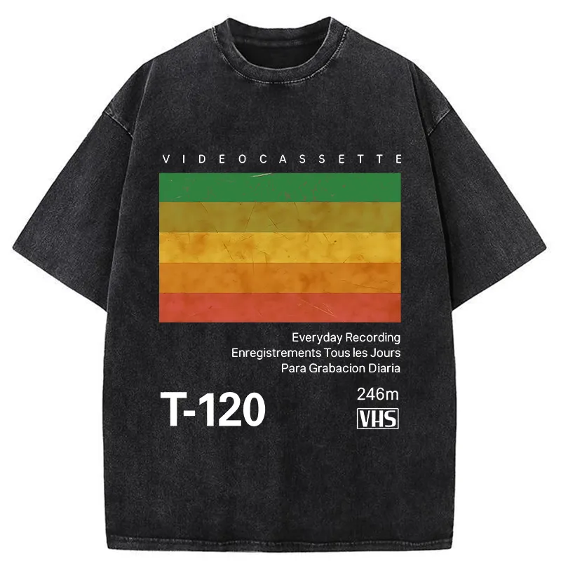 Tokyo-Tiger Retro Videocassette VHS Washed T-Shirt