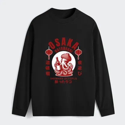 Tokyo-Tiger Retro Osaka Octopus Long Sleeve T-Shirt