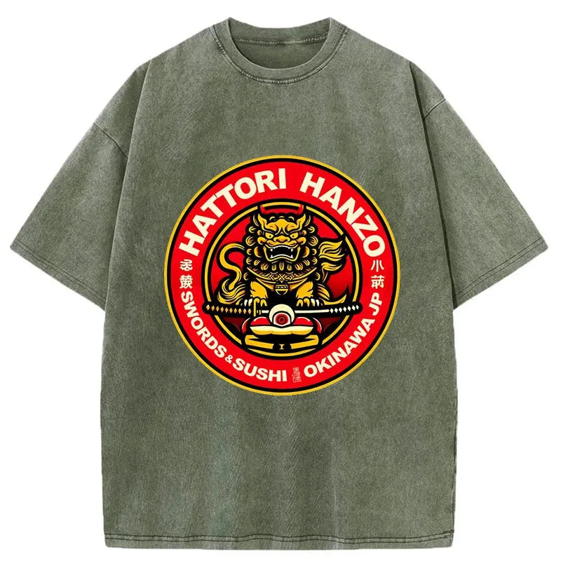 Tokyo-Tiger Hattori Hanzo - Swords Sushi Washed T-Shirt
