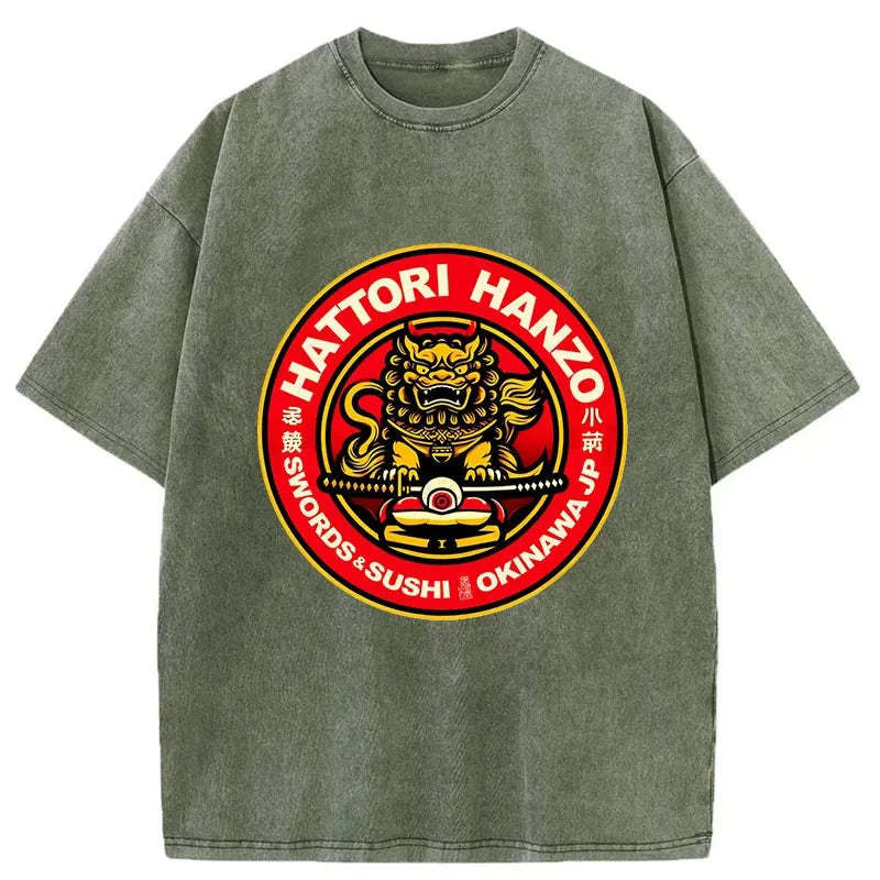 Tokyo-Tiger Hattori Hanzo - Swords Sushi Washed T-Shirt