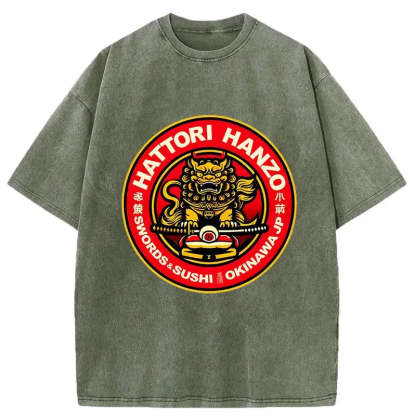 Tokyo-Tiger Hattori Hanzo - Swords Sushi Washed T-Shirt