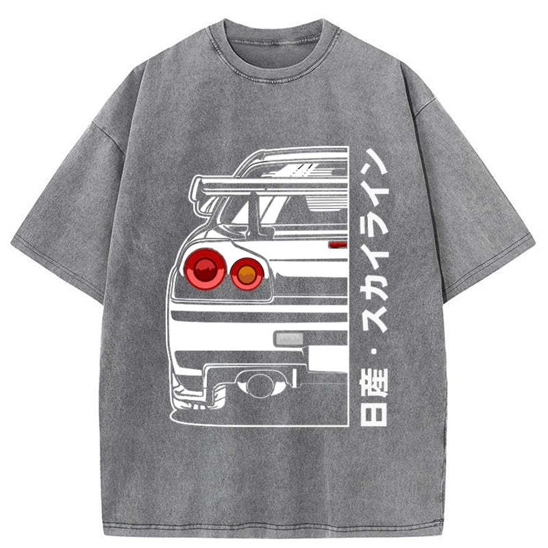 Tokyo-Tiger Nissan Skyline GTR R34 Washed T-Shirt