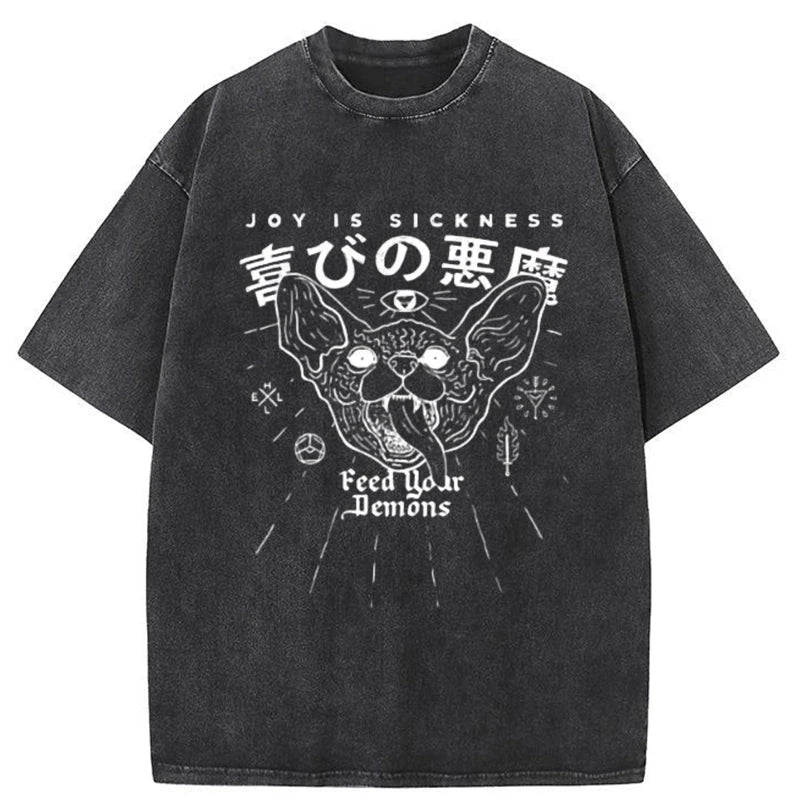 Tokyo-Tiger Joy Is Sickness Washed T-Shirt
