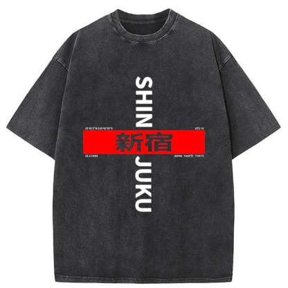 Tokyo-Tiger Shinjuku Prefecture Japan Washed T-Shirt
