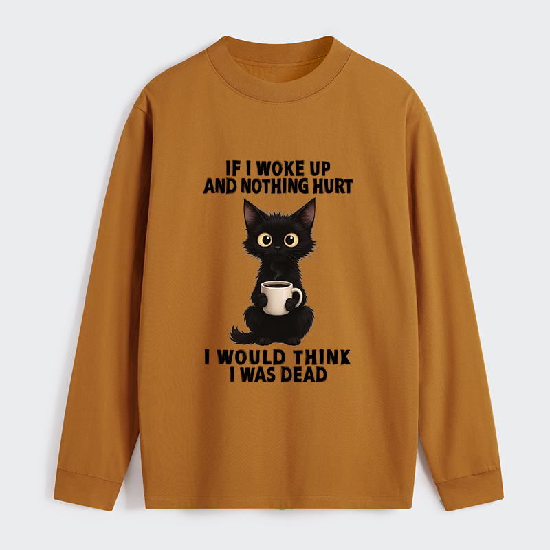 Tokyo-Tiger Funny Cute Black Cat And Coffee Meme Classic Long Sleeve T-Shirt